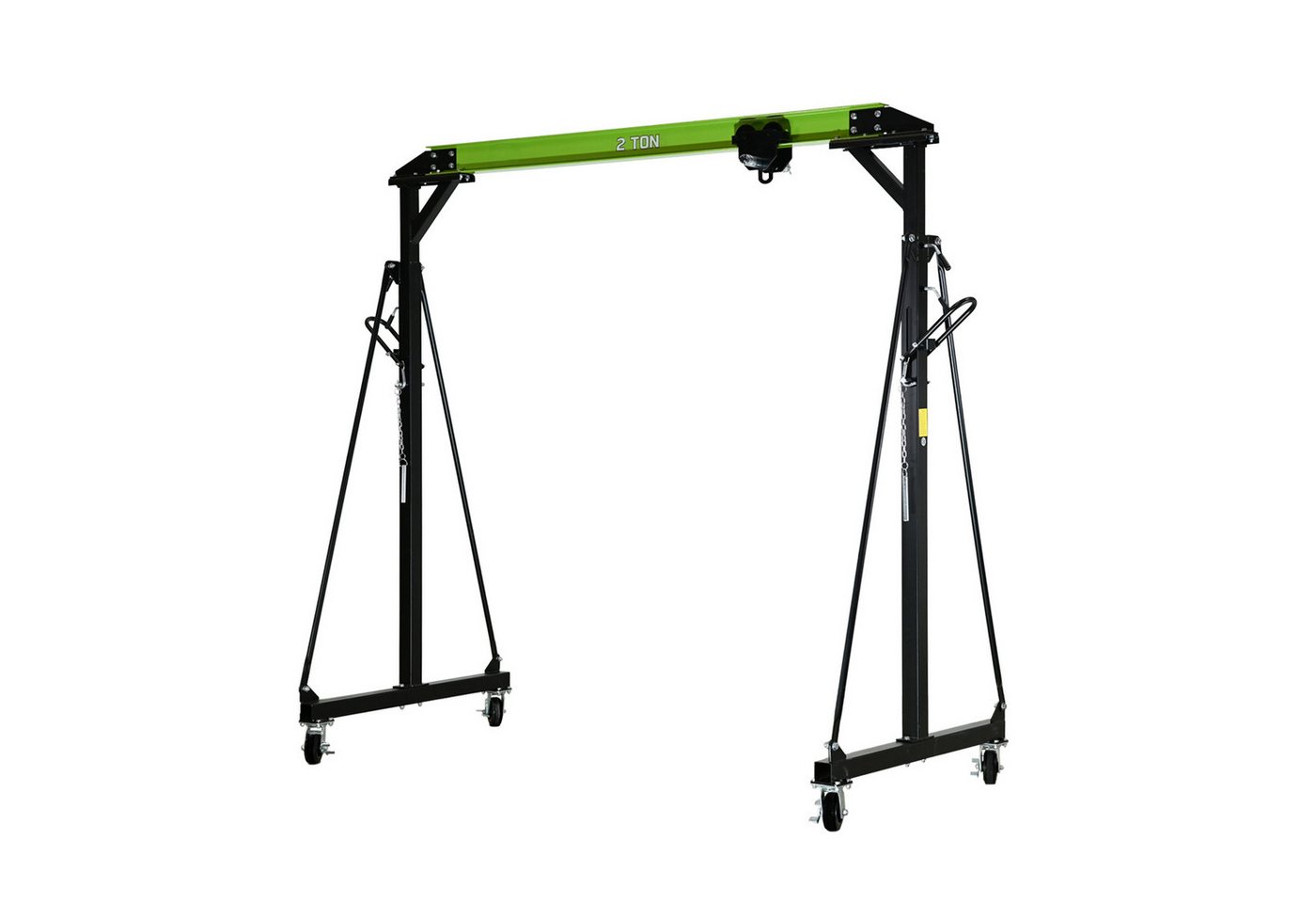 TRUTZHOLM Werkstattkran Portalkran mit Laufkatze Tragkraft 2 t Stahl Hubhöhe 2400 - 3600 mm, Tragkraft max.2t Kran 2 t inkl. Laufkatze Inkl. Laufkatze Höhenverstellbarer Kran, robustes Stahlgestell, Vollgummiräder, mobil von TRUTZHOLM