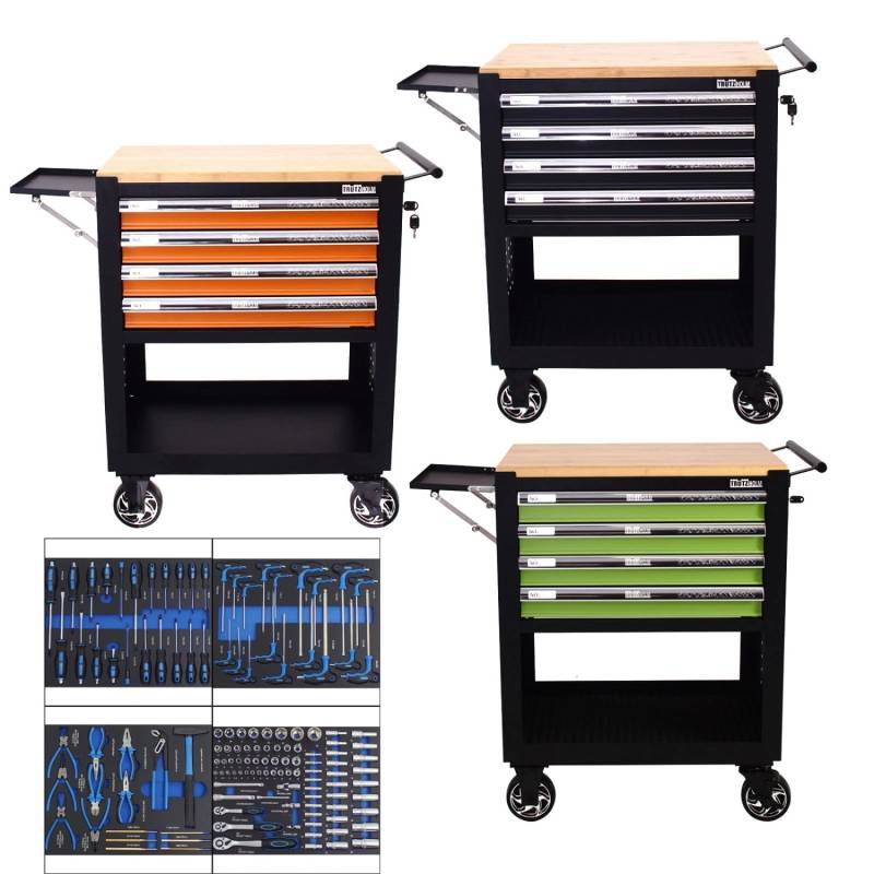 TRUTZHOLM Werkstattwagen 4 Schubladen Bestückt Massivholzplatte Schwarz TRUTZHOLM Werkstattwagen 4 Schubladen Bestückt Massivholzplatte Schwarz von TRUTZHOLM