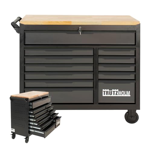 TRUTZHOLM Werkstattwagen Star XL unbestückt 103 x 112 cm Stahl schwarz/grau 12 Schubladen Hartholzplatte TRUTZHOLM Werkstattwagen Star XL unbestückt 103 x 112 cm Stahl schwarz/grau 12 Schubladen Hartholzplatte von TRUTZHOLM
