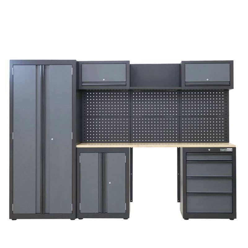 TRUTZHOLM Werkstattwand 13 Teile Modulares Werkstattschranksystem Aus Stahl Anthrazit von TRUTZHOLM