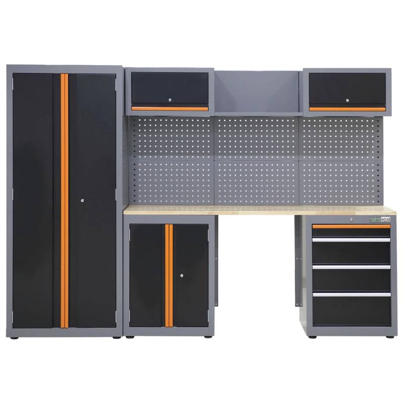 TRUTZHOLM Werkstattwand 13 Teile Modulares Werkstattschranksystem Aus Stahl Orange von TRUTZHOLM