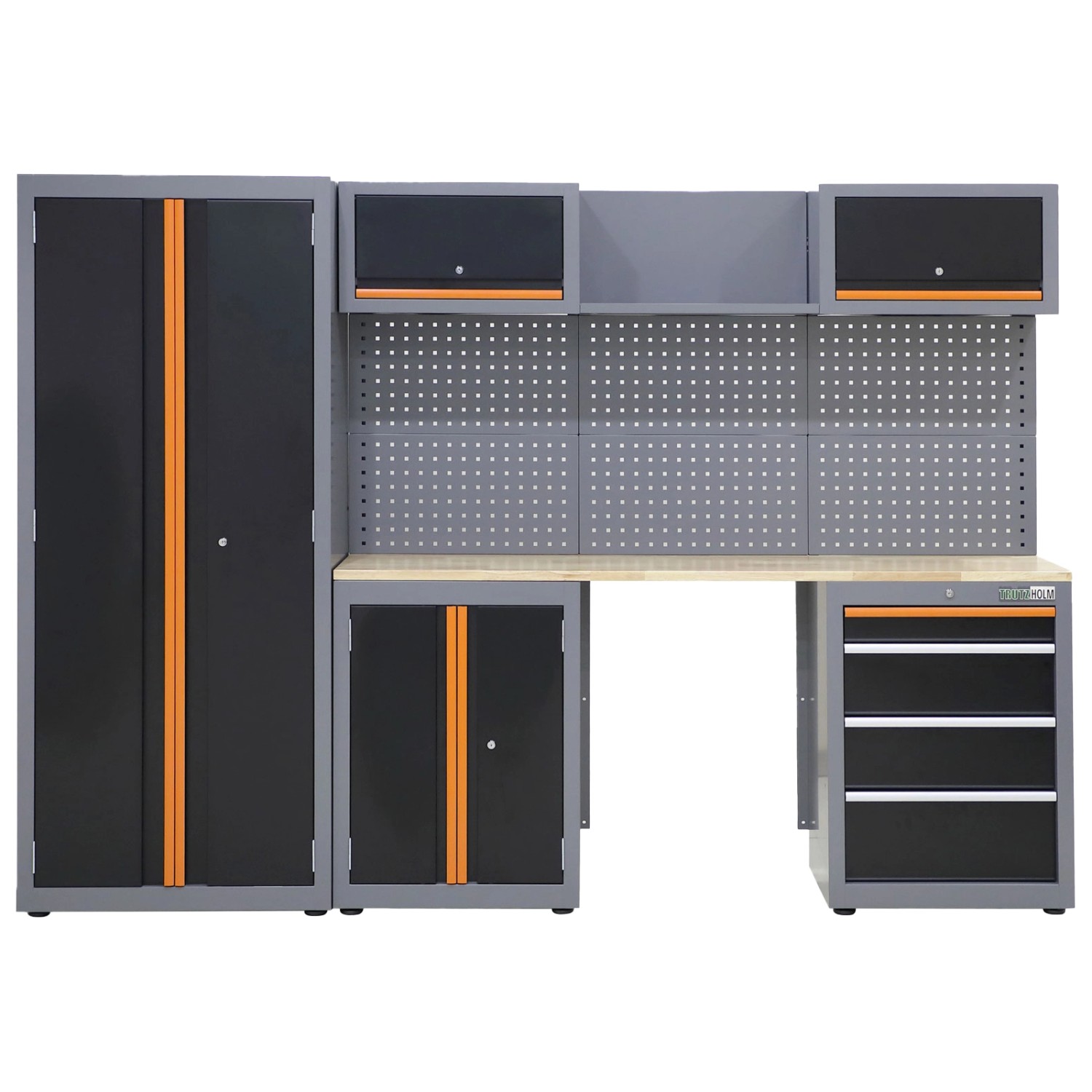 TRUTZHOLM Werkstattwand 13 Teile Modulares Werkstattschranksystem Aus Stahl Orange TRUTZHOLM Werkstattwand 13 Teile Modulares Werkstattschranksystem Aus Stahl Orange von TRUTZHOLM