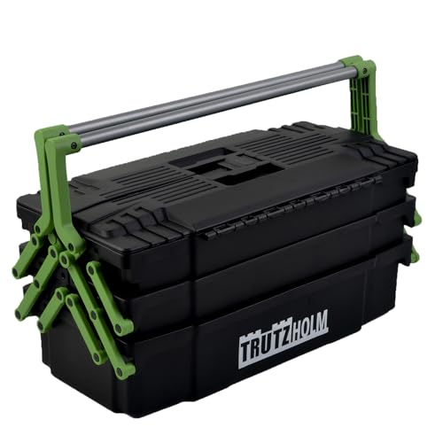 TRUTZHOLM Werkzeugkiste Werkzeugbox Werkzeugkoffer Werkzeugkasten Werkstattkiste Toolbox Organizer für Kleinteile Mehrzweckkoffer leer ca. 48x24x21 cm Aufbewahrungsbox von TRUTZHOLM