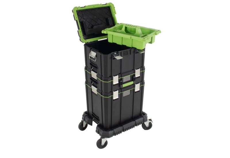 TRUTZHOLM Werkzeugkoffer Profi Stapelboxen 3 Boxen mit Tragegriffen Rollbrett mobile Boxen von TRUTZHOLM