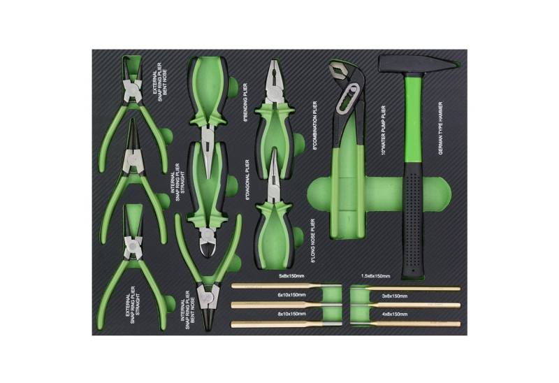 TRUTZHOLM Werkzeugset Profi Werkstattwagen Einlage Hammer, Zangen und Durchschläger 16 tlg., (Set, 16-tlg), super Preis-Leistungsverhältnis von TRUTZHOLM