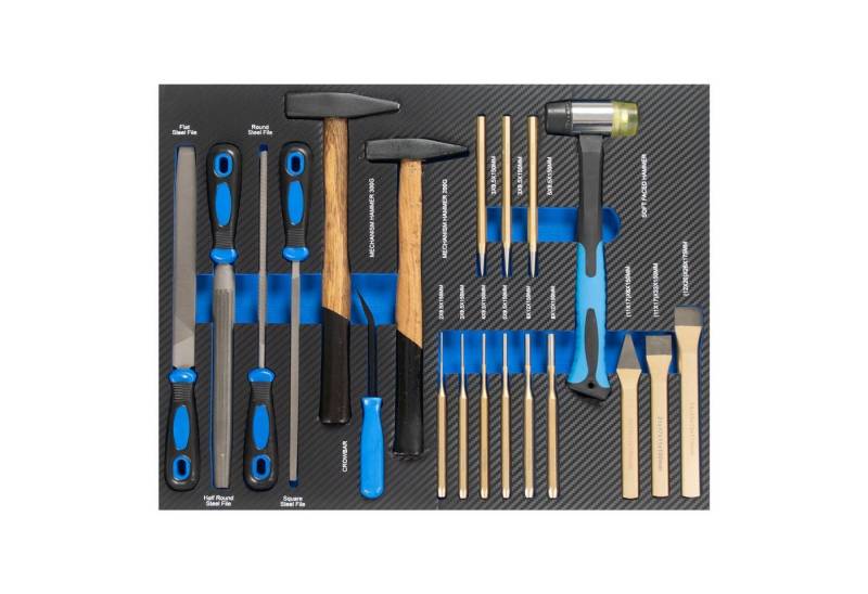 TRUTZHOLM Werkzeugset Profi Werkstattwagen Einlage Hammer,Feilen,Meißel,Körner,Durchschläger, (Set, 20-tlg) von TRUTZHOLM