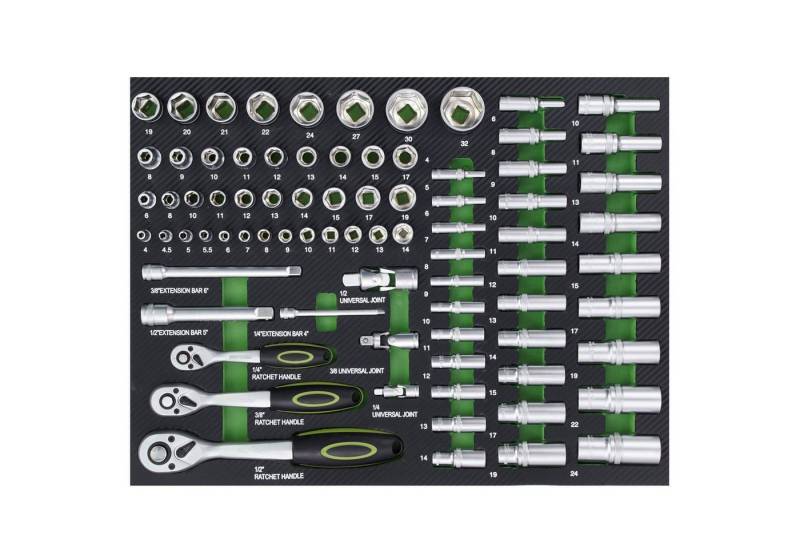 TRUTZHOLM Werkzeugset Profi Werkstattwagen Einlage Steckschlüsselsatz 80 tlg. 515x395x40mm, (Set, 80-tlg), Super Preis-Leistungsverhältnis von TRUTZHOLM