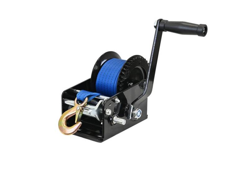 TRUTZHOLM Winde Gurtwinde 1360 kg Gurtlänge 10 m Gurtbreite 5 cm Bootswinde Handwinde, (1-St), Lasthaken mit Tropfenöffnung, Sperrhebel von TRUTZHOLM