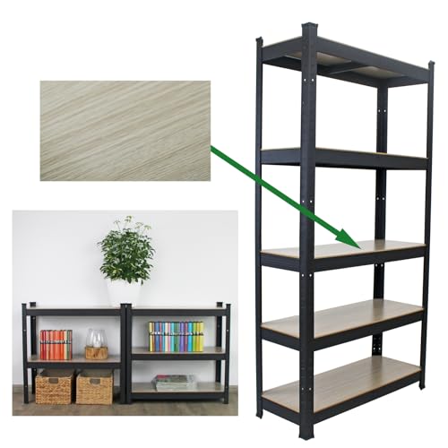 TRUTZHOLM Wohnzimmerregal hell 150x75x30 cm Traglast max. 650 kg I 5 höhenverstellbare Böden Steckregal Bücherregal Standregal Lagerregal Schwerlastregal Küchenregal von TRUTZHOLM