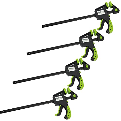 TRUTZHOLM 4x Einhandzwinge 600 mm Klemmzwinge 60 x 600 mm - Schraubzwinge Spanner Set mit Soft-Grip-Griffen von TRUTZHOLM