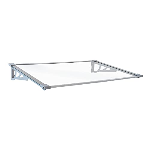 TrutzHolm® Aluminium Vordach Haustürvordach Pultvordach 150 x 90 cm Schneelast 95kg | Polycarbonatplatte | nach Auswahl (120x80 cm, grau) von TRUTZHOLM