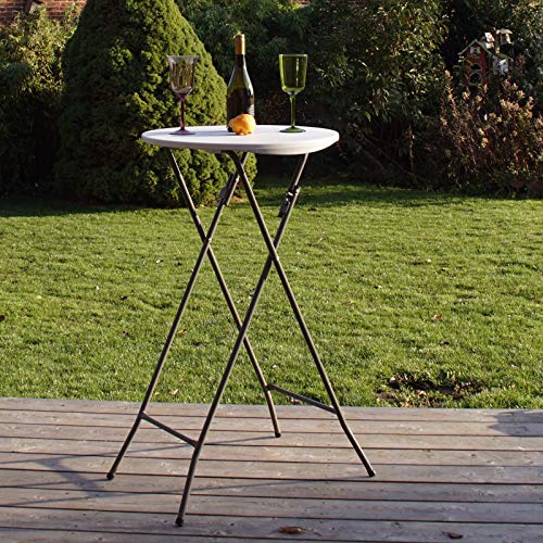 TrutzHolm® Partytisch Bistrotisch Stehtisch Klapptisch Biertisch weiß Ø 60cm / Höhe ca.110 cm klappbar von TRUTZHOLM