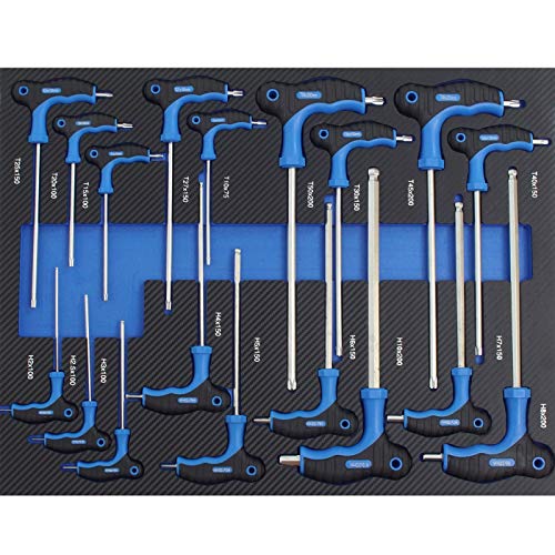 TRUTZHOLM Profi Werkstattwagen Einlagen Werkzeugeinlage in verschiedenen Ausführungen aus Schaumstoff 520x400mm (Innensechkant-Set) von TRUTZHOLM