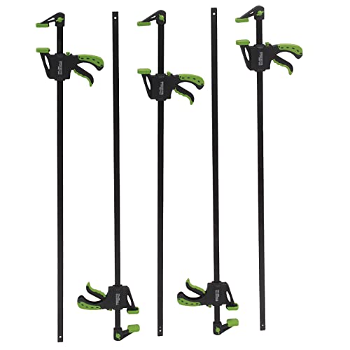 TrutzHolm 5x Einhandzwinge für z.B. Türrahmen 5er Set mit Soft-Grip-Griffen 60x900 mm von TRUTZHOLM