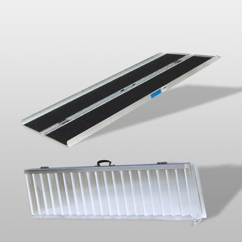 TRUTZHOLM Rollstuhlrampe klappbar 176 cm Traglast 272 kg Alu grau schwarz beschichtet Auffahrrampe von TRUTZHOLM