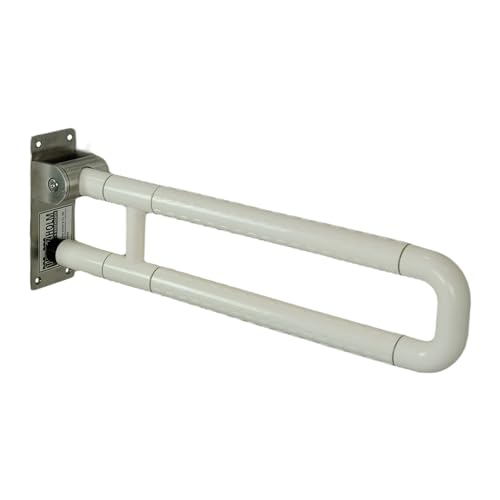 TRUTZHOLM WC Wandstützgriff klappbar 60 cm WC Haltegriff für Senioren, zur Wandmontage WC Aufstehhilfe Haltegriff für das Bad, Leuchtringe von TRUTZHOLM