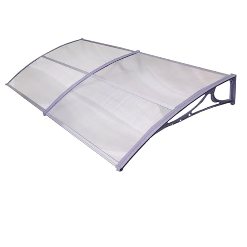 TRUTZHOLM Haustürvordach 100 x 300 cm grau Haustürdach Haustür Pultvordach Kunststoff Alu von TRUTZHOLM