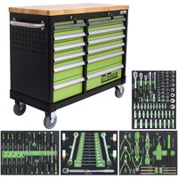 Trutzholm ® - Werkstattwagen deluxe 2 x 6 Schubladen bestückt 92x123 cm mit massiver Arbeitsplatte von TRUTZHOLM