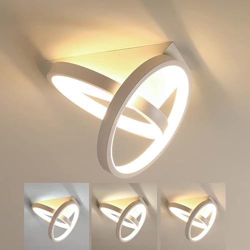 26W LED Moderne Deckenleuchte Dimmbar Deckenlampen Ringe Weiß Flur Wandlampe Runde Deckenleuchtung für Wohnzimmer Schlafzimmer Esszimmer Küche Korridor Balkon Gang Treppe Lampen (Ohne Bewegungssensor) von TRUYOK