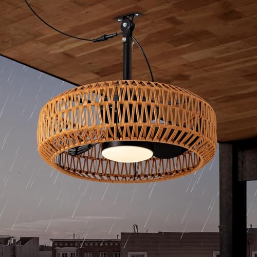 Deckenventilator mit Beleuchtung Boho Rattan Lampe mit Ventilator IP65 Wasserdicht Aussen Ventilator Dimmbar Fan Deckenleuchteund mit Fernbedienung Leise Ventilatorlicht für Schlafzimmer Balkon Außen Deckenventilator mit Beleuchtung Boho Rattan Lampe mit Ventilator IP65 Wasserdicht Aussen Ventilator Dimmbar Fan Deckenleuchteund mit Fernbedienung Leise Ventilatorlicht für Schlafzimmer Balkon Außen von TRUYOK