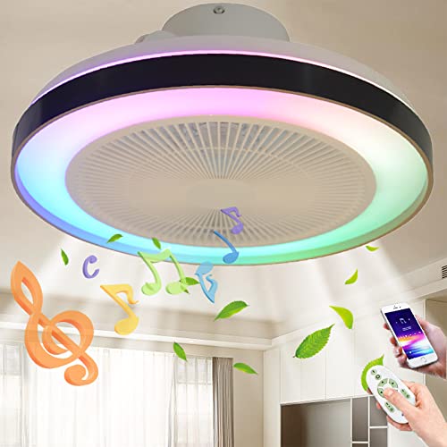 LED RGB Deckenleuchte mit Ventilator Leise Deckenventilator mit Beleuchtung und Fernbedienung Dimmbar Bluetooth Lautsprecher Musik Fan Lampe Modern Deckenlampe für Schlafzimmer Wohnzimmer Lüfter… von TRUYOK