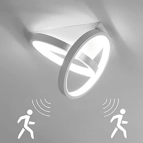 Modern LED Deckenlampe mit Bewegungsmelder Innen Sensorlampe Deckenleuchte mit Tageslichtsensor 26W Deckenbeleuchtung mit Sensor für Treppe Wohnzimmer Balkon Küche Garage Veranda BüRo von TRUYOK