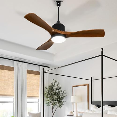 TRUYOK IP65 Wasserdicht Deckenventilator mit Beleuchtung und Fernbedienung Aussen Ventilator Dimmbar Fan Deckenleuchte Leise Lampe mit Ventilator Moderne Ventilatorlicht für Schlafzimmer Balkon Außen von TRUYOK