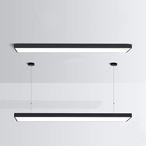 TRUYOK LED Panel Deckenleuchte 120x30 cm Deckenleuchte Flach Max 88W Groß Leuchten Deckenlampe Kaltweiß 6500K Led Leuchtpanel Schwarz Max 88W für Wohnzimmer, Esszimmer, Büro, Werkstatt von TRUYOK