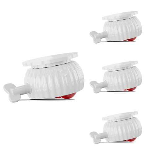 Selbstklebende Lenkrollen, 360° schwenkbare Lenkrollen für Möbel, Mini Universalrad mit Bremse für kleine Küchengeräte, Mülleimer, Aufbewahrungsbox (Weiß, Rot Lenkrolle, 4 PCS) von TRVL FIELDER