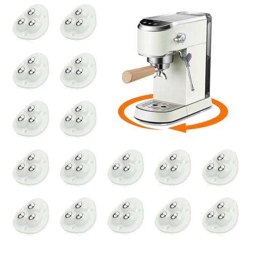 Selbstklebende Lenkrollen, 360° schwenkbares Universal-Lenkrad, Mini-Rollenkugellager für kleine Küchengeräte, Aufbewahrungsbox, Mülleimer DIY (mit 3 Kugellagern, weiß, 16 PCS) von TRVL FIELDER