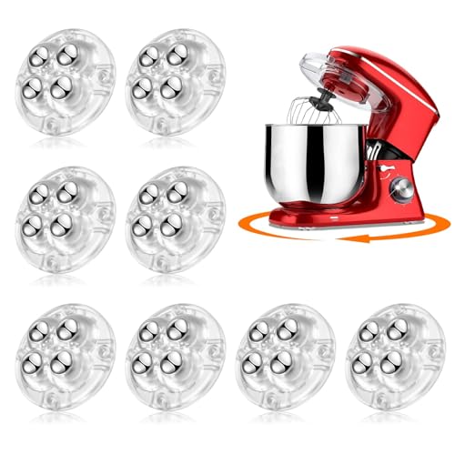 TRVL FIELDER Selbstklebende Lenkrollen, 360° schwenkbares Universal-Lenkrad, Mini-Rollenkugellager für kleine Küchengeräte, Aufbewahrungsbox, Mülleimer DIY (mit 4 Kugellagern, klar, 8 PCS) von TRVL FIELDER