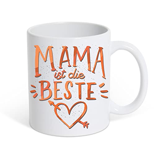 TRVPPY Tasse Die Beste Mama Der Welt Weiße Kaffeetasse Geschenk, Keramik mit Spruch von TRVPPY