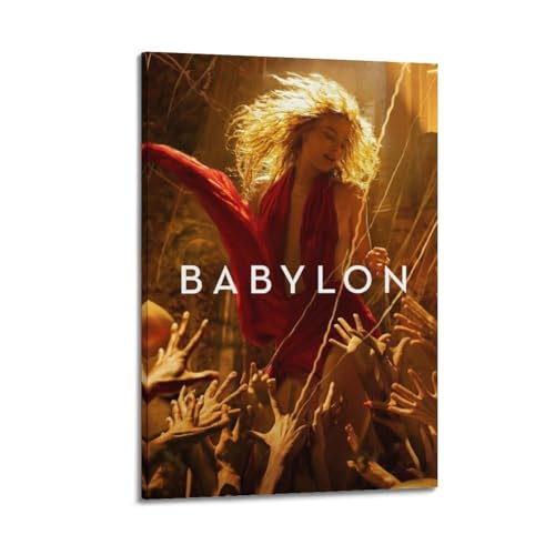 TRWQEVQWEG Babylon Poster auf Leinwand, Wandkunstdruck, ästhetisches Poster, moderne Kunst, Gemälde für Wohnzimmer, 50 x 75 cm, Rahmenstil von TRWQEVQWEG