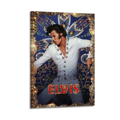 TRWQEVQWEG Elvis-Poster auf Leinwand, Kunstdruck, ästhetisches Poster, moderne Kunst, Gemälde für Wohnzimmer, 60 x 90 cm, Rahmenstil von TRWQEVQWEG