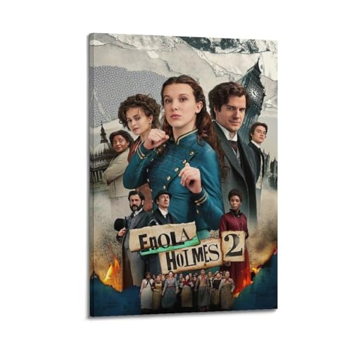 TRWQEVQWEG Enola Holmes 2 Poster auf Leinwand, Wandkunstdruck, ästhetisches Poster, moderne Kunst, Gemälde für Wohnzimmer, 20 x 30 cm, Rahmenstil von TRWQEVQWEG