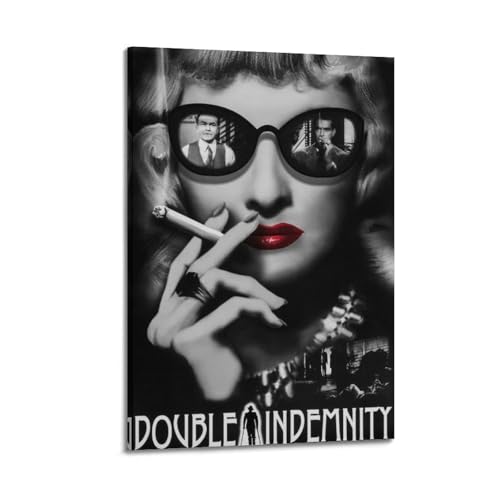 TRWQEVQWEG Poster auf Leinwand, Motiv Double Indemnity, ästhetisches Poster, moderne Kunst, Gemälde für Wohnzimmer, 50 x 75 cm, Rahmenstil von TRWQEVQWEG