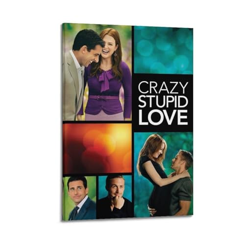TRWQEVQWEG Poster auf Leinwand, Motiv: Crazy Stupid Love, Wandkunstdruck, ästhetisches Poster, moderne Kunst, Gemälde für Wohnzimmer, 60 x 90 cm, Rahmenstil von TRWQEVQWEG