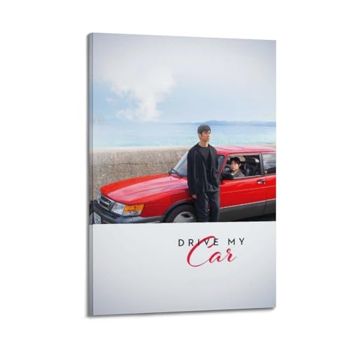 TRWQEVQWEG Poster auf Leinwand, Motiv: Drive My Car, Wandkunstdruck, ästhetisches Poster, moderne Kunst, Gemälde für Wohnzimmer, 30 x 45 cm, Rahmenstil von TRWQEVQWEG