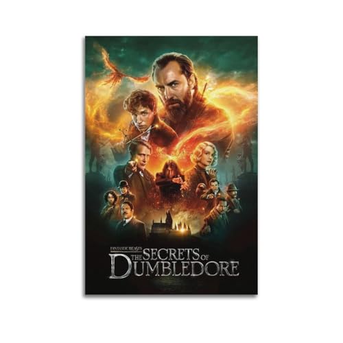 TRWQEVQWEG Poster auf Leinwand, Motiv: Phantastische Tierwesen, The Secrets of Dumbledore, Wandkunstdruck, ästhetisches Poster, moderne Kunst, Gemälde für Wohnzimmer, 50 x 75 cm, ungerahmter Stil von TRWQEVQWEG
