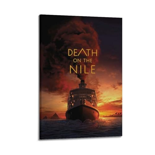 TRWQEVQWEG Poster auf Leinwand "Death on The Nil", Wandkunstdruck, ästhetisches Poster, moderne Kunst, Gemälde für Wohnzimmer, 60 x 90 cm, Rahmenstil von TRWQEVQWEG