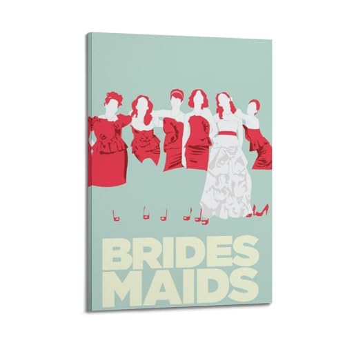 TRWQEVQWEG Poster auf Leinwand mit Aufschrift "Brides Maides", Kunstdruck, ästhetisches Poster, moderne Kunst, Gemälde für Wohnzimmer, 50 x 75 cm, Rahmenstil von TRWQEVQWEG