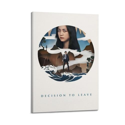 TRWQEVQWEG Poster mit Aufschrift "Decision to Leave" auf Leinwand, Kunstdruck, ästhetisches Poster, moderne Kunst, Gemälde für Wohnzimmer, 50 x 75 cm, Rahmenstil von TRWQEVQWEG