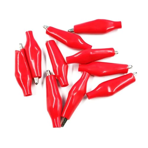 10PCS kleine Krokodilklemme Stecker elektronische Drahtklemme Spielzeug Teile Technologie Zubehör(Red x10PCS) von TRWUQHGD