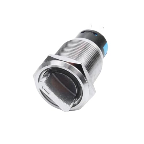 1PCS 19mm metall taste schalter drehknopf NO NC mit LED licht blau rot gelb grün 1NO 1NC 2NO 2NC 3 weg(Red,2 POSITION NONC_6V) von TRWUQHGD