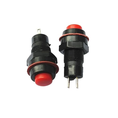1PCS DS-211/213 runder Tastenschalter rot/grün mit Sperren/Entsperren, kleiner Tastenschalter mit Öffnung 10MM, 2 Stück for den Einzelhandel(DS-213 Red- Unlock) von TRWUQHGD