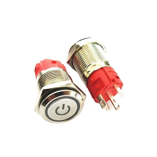 1PCS JYL165A 16mm metall taste netzteil selbst-reset LED licht schalter selbstsichernde runde wasserdichte punkt schalter 9V-24V 5A(Reset Green Sign 1PC) von TRWUQHGD