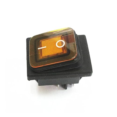1PCS staubdichter Schalter KCD2 KCD4 ON-OFF 4-polig gelb mit Licht, großer silberner Kontakt Kupferstift 250V 16A von TRWUQHGD