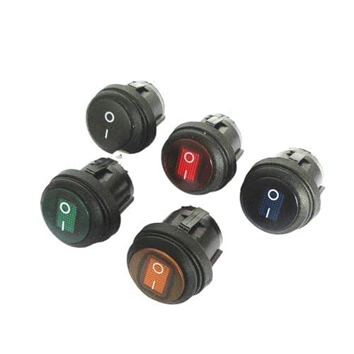 1PCS wasserdichter mit Lichtwippschalteröffnung 20MM bootförmiger runder wasserdichter 3-poliger silberner Punktschalter(Red 3feet) von TRWUQHGD