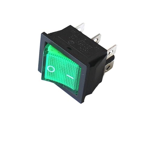 2 Stück/Charge KCD4-6PN Schalter grün mit Licht sechspoliger Wippschalter 15A 250V Power Lichtschalter von TRWUQHGD