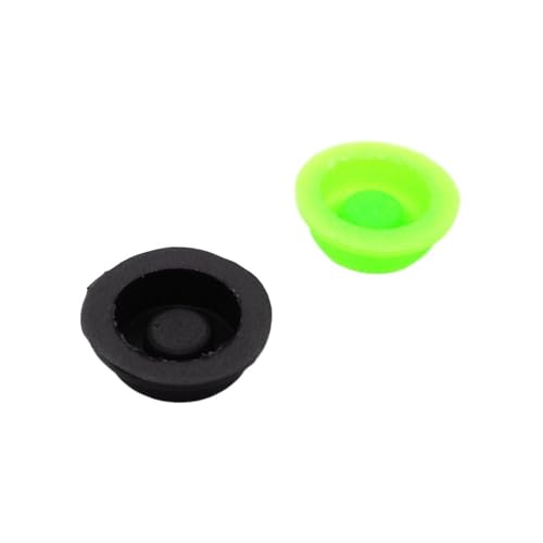 2PCS C8 Taschenlampe Schalter Kappe Schwarz Wasserdichte Gummi Pad Taste Kappe Lampe 17,6mm Taschenlampe Schalter Kappe Zubehör(1x green 1x black) von TRWUQHGD
